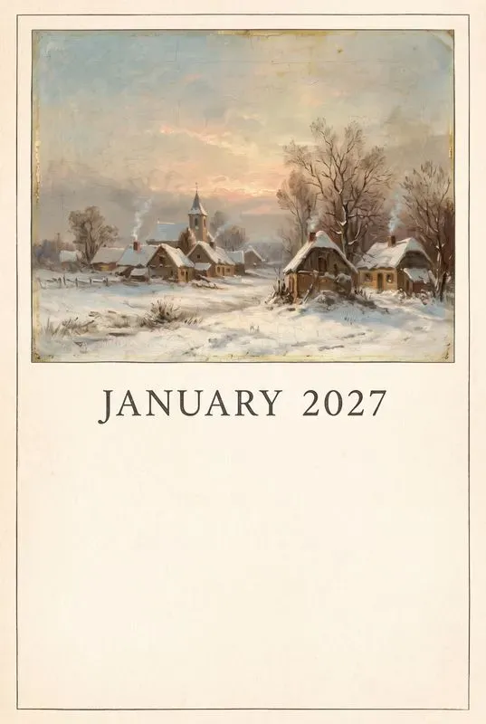 Vintage Painting 2027 Calendar Pages