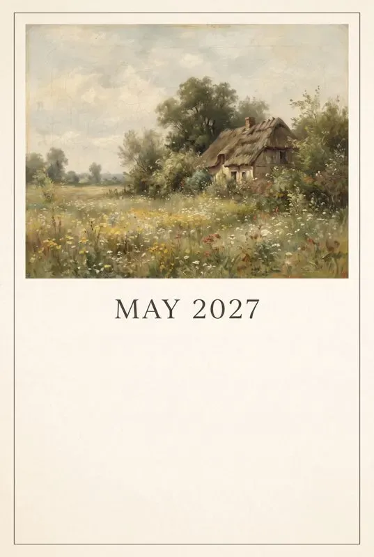 Vintage Painting 2027 Calendar Pages