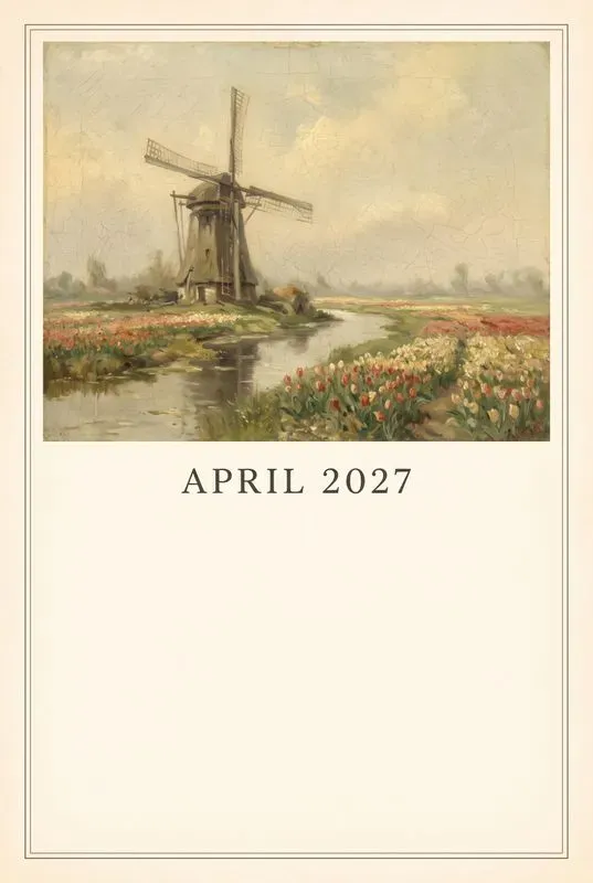 Vintage Painting 2027 Calendar Pages