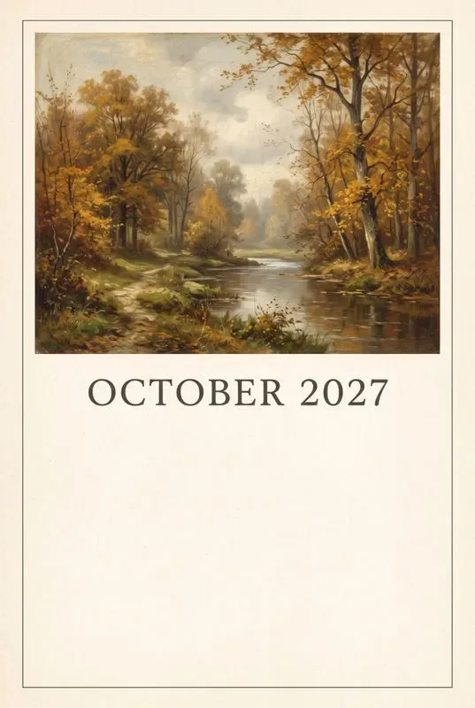 Vintage Painting 2027 Calendar Pages
