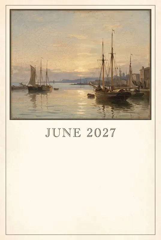 Vintage Painting 2027 Calendar Pages
