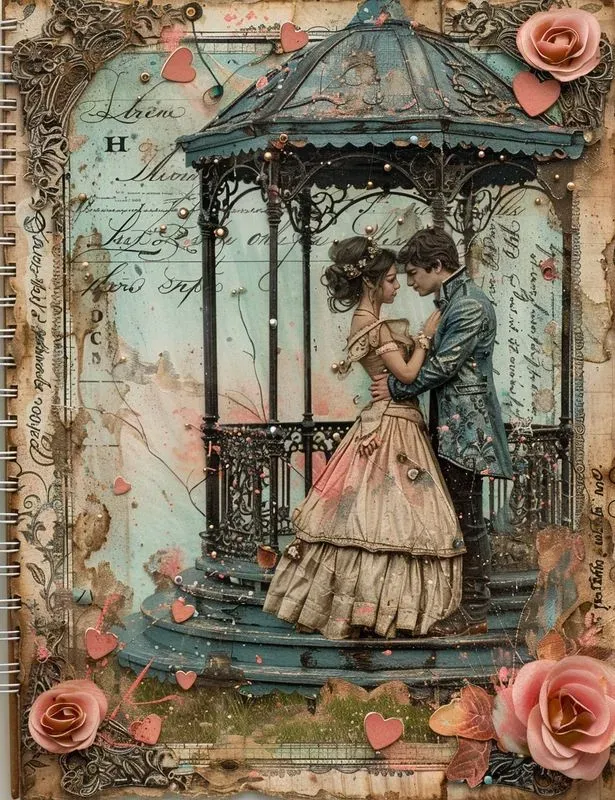 Whimsical Valentine Junk Journal Pages