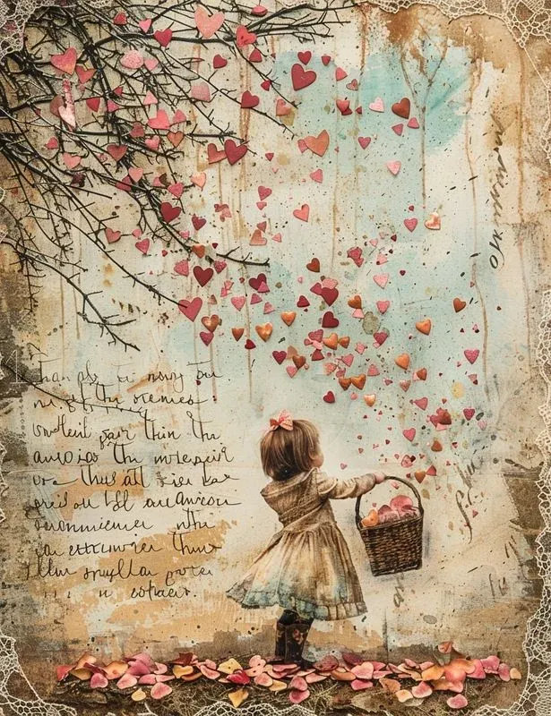 Whimsical Valentine Junk Journal Pages