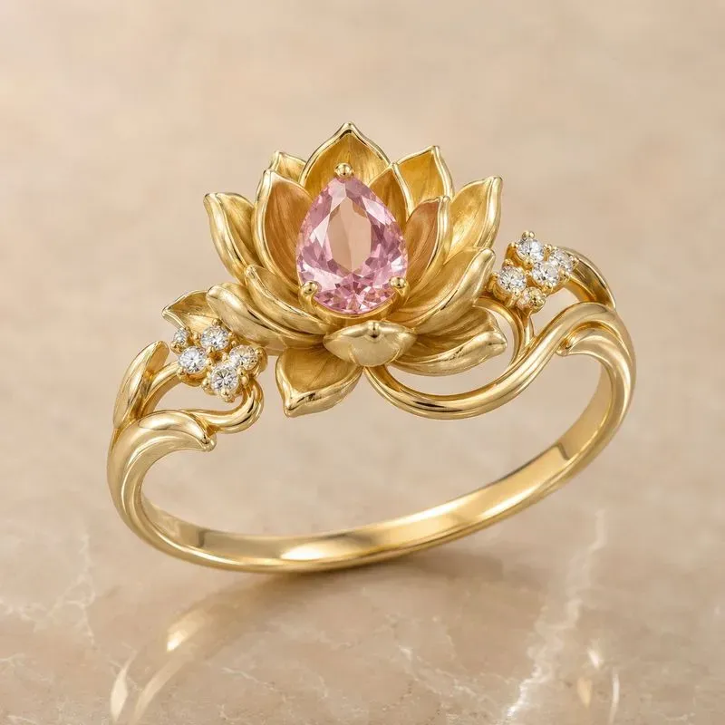 Enchanted Gemstone Fantasy Gold Rings
