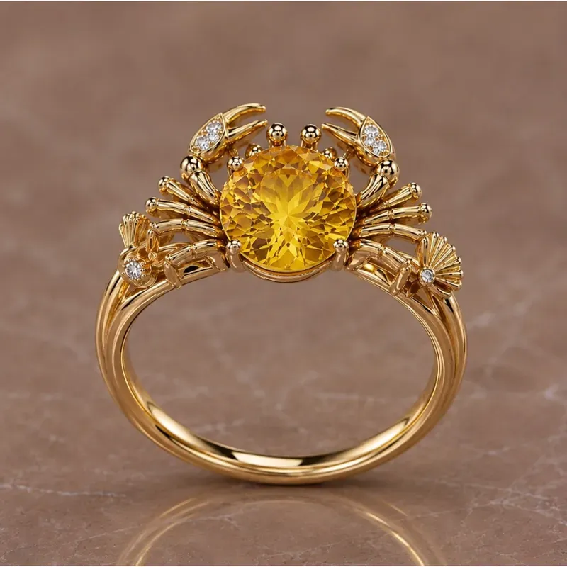 Enchanted Gemstone Fantasy Gold Rings