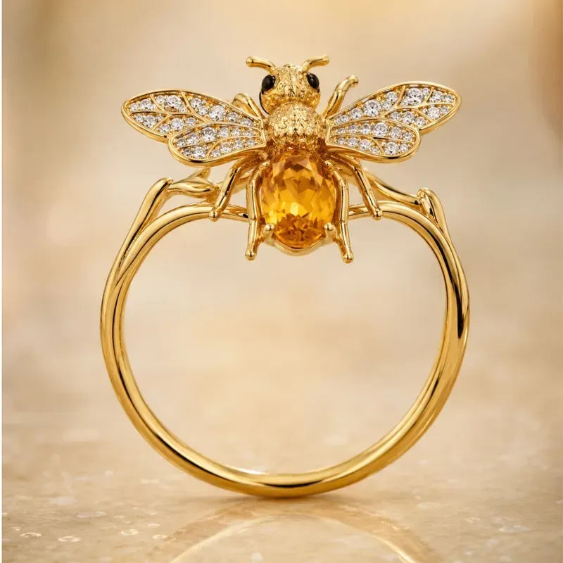 Enchanted Gemstone Fantasy Gold Rings