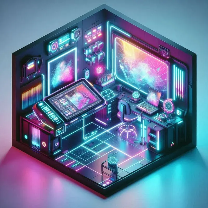 Isometric 3d Cyberpunk Room Megapacks 9