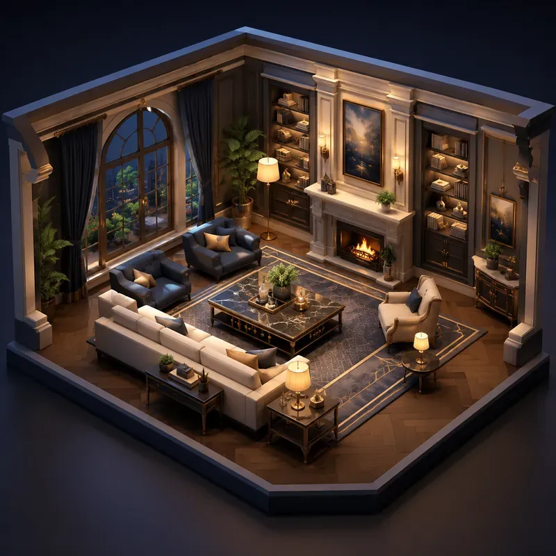 Stylized Cutaway Interior Worlds