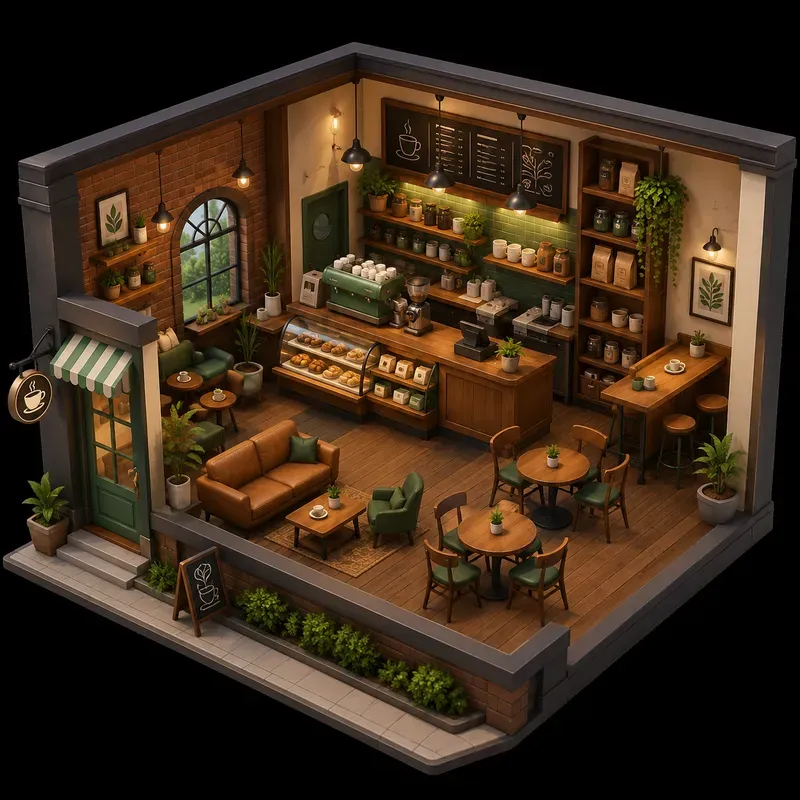 Stylized Cutaway Interior Worlds