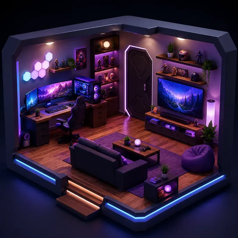 Stylized Cutaway Interior Worlds
