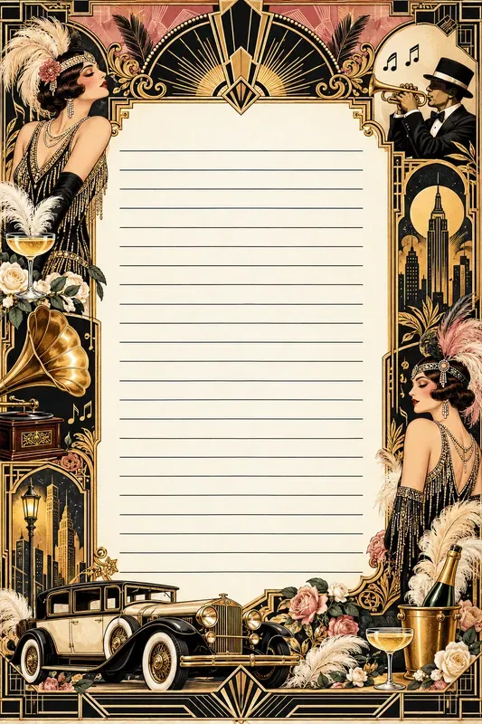 Vintage 1920s Art Deco Journaling Papers