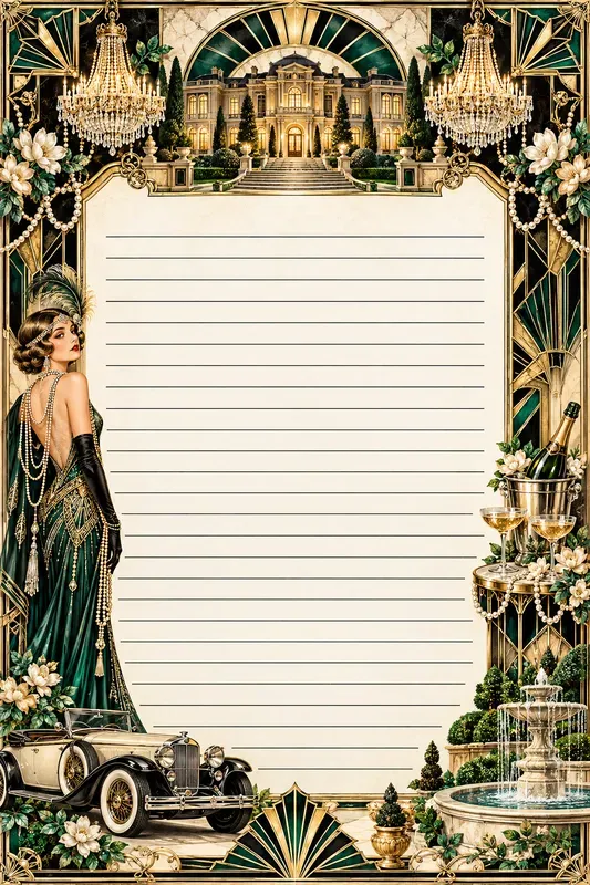 Vintage 1920s Art Deco Journaling Papers