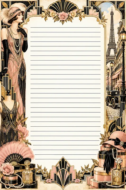Vintage 1920s Art Deco Journaling Papers