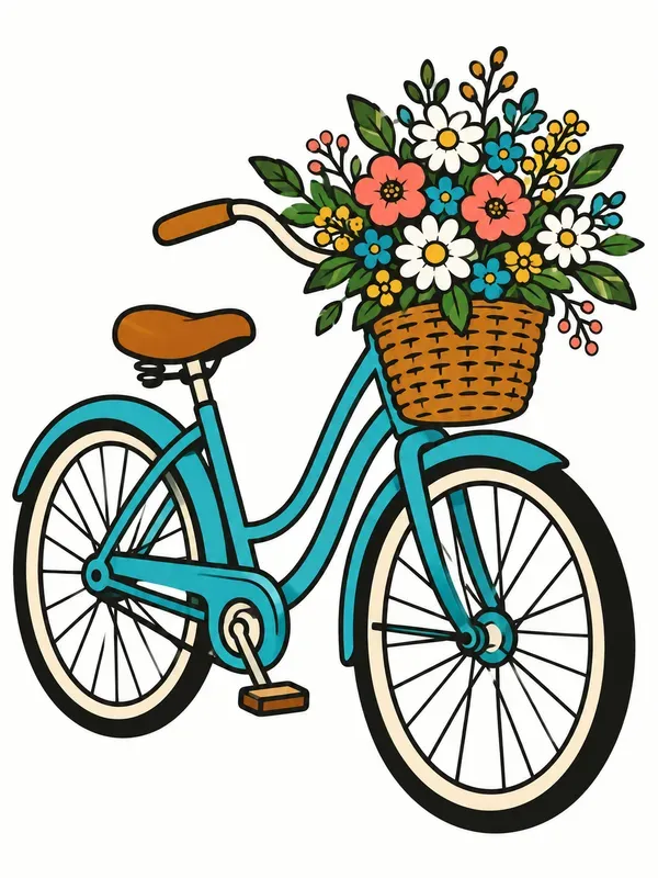 Retro Bold Line Folk Vector Art