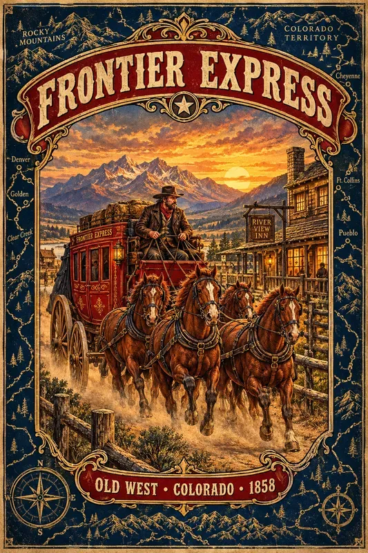 Vintage American Stagecoach Posters