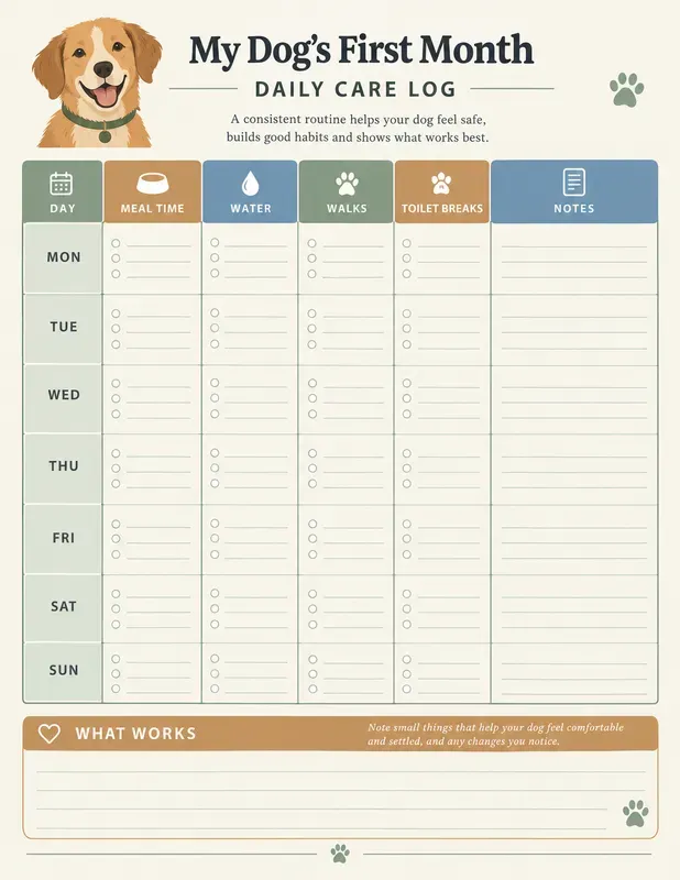 Dog Adoption First Month Journals