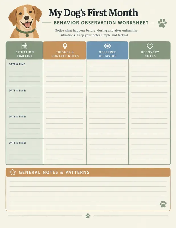 Dog Adoption First Month Journals