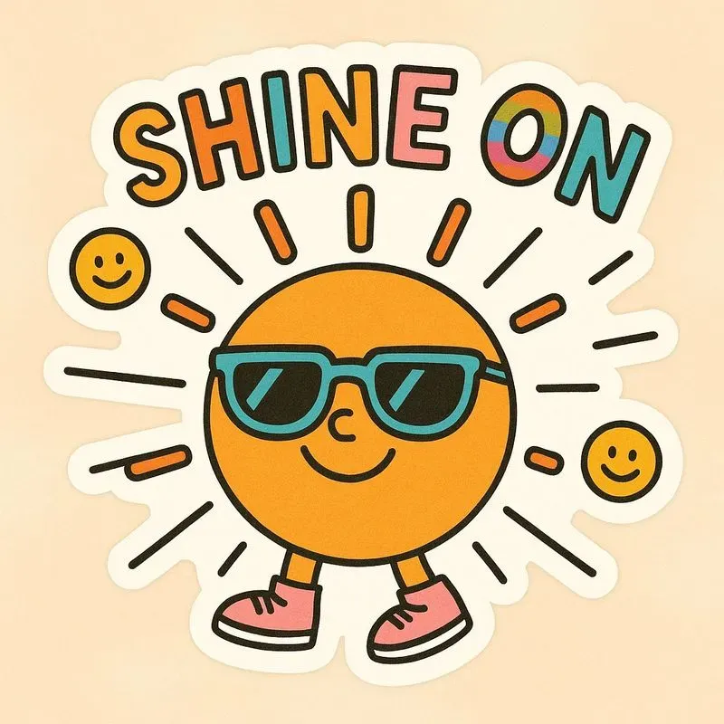 Smiling Stickers With Text