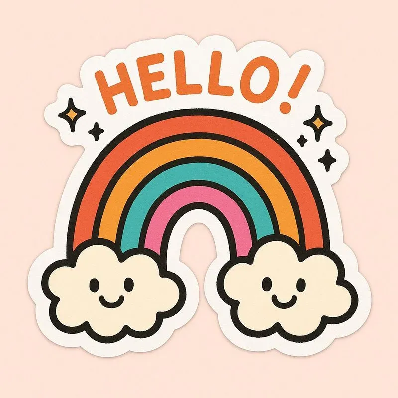Smiling Stickers With Text