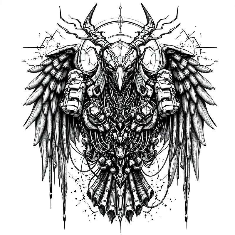 Cyborg Baphomet Ink Designs