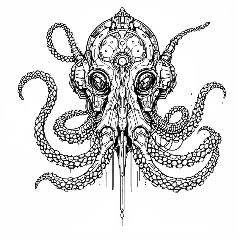 Cyborg Baphomet Ink Designs