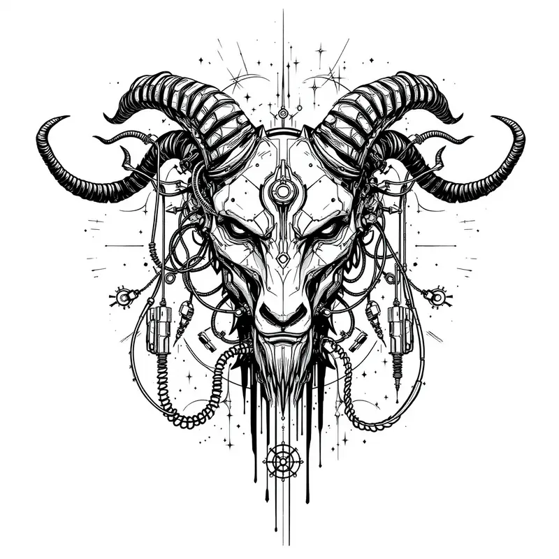 Cyborg Baphomet Ink Designs
