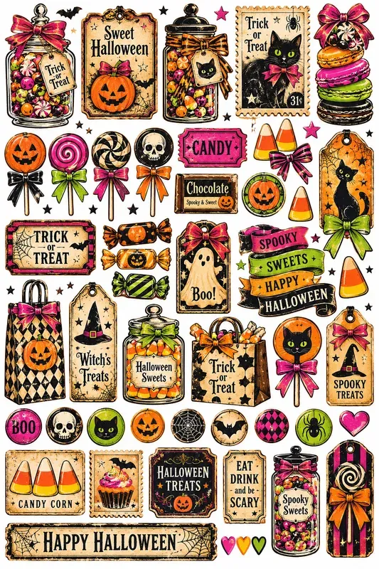 Vintage Halloween Junk Journal Clipart