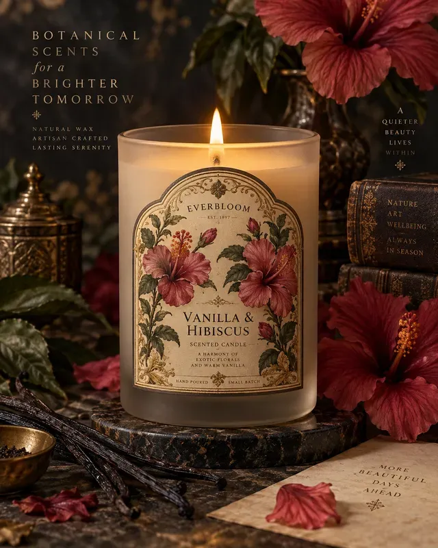 Luxury Victorian Candle Label Assets
