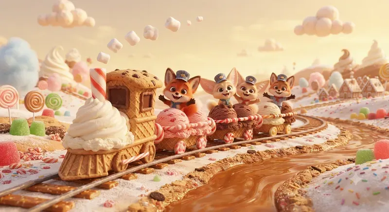 Whimsical Animal Dessert Trains