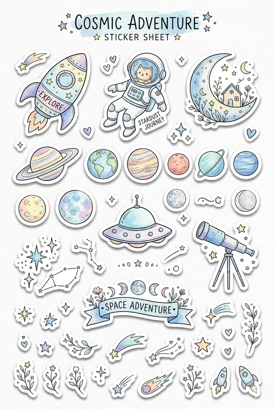 Aesthetic Journal Sticker Sheet Creators