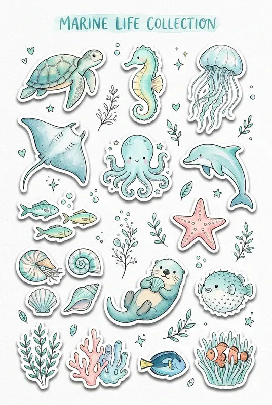Aesthetic Journal Sticker Sheet Creators