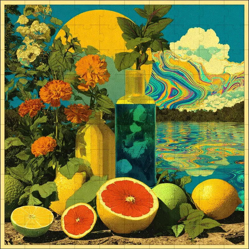 Screenprint Retro Psychedelic Dreams