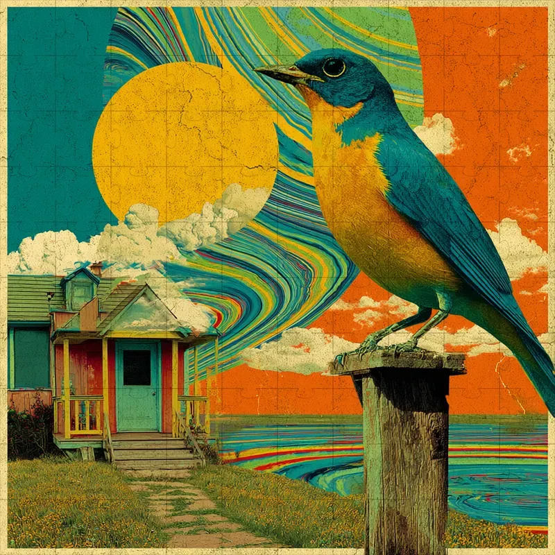 Screenprint Retro Psychedelic Dreams