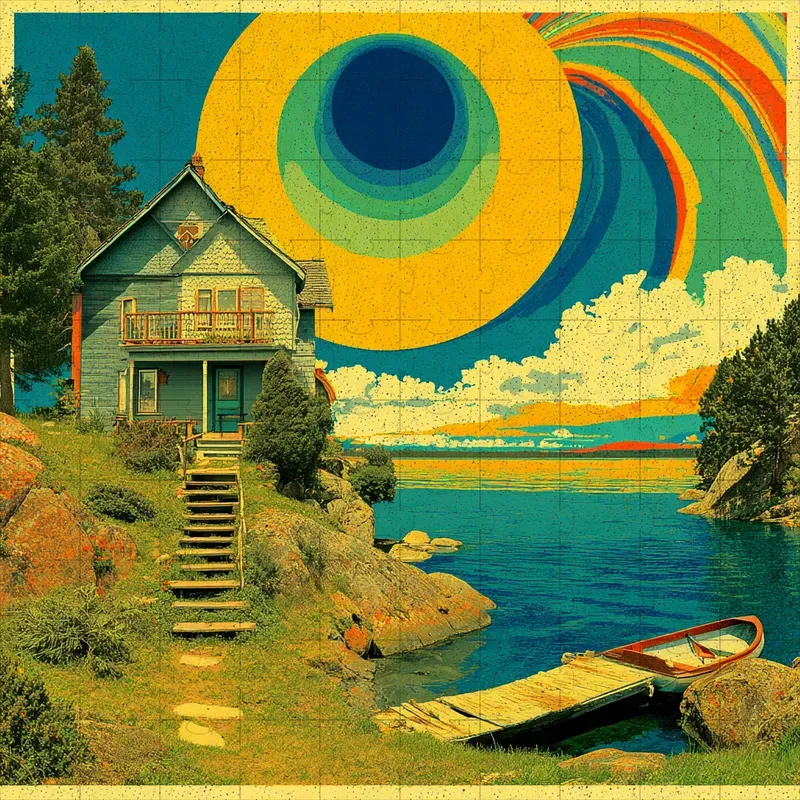 Screenprint Retro Psychedelic Dreams