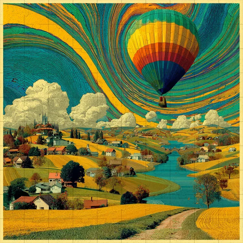 Screenprint Retro Psychedelic Dreams