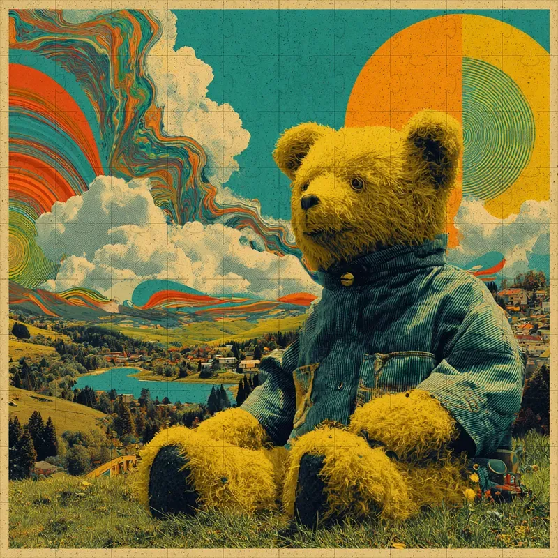Screenprint Retro Psychedelic Dreams