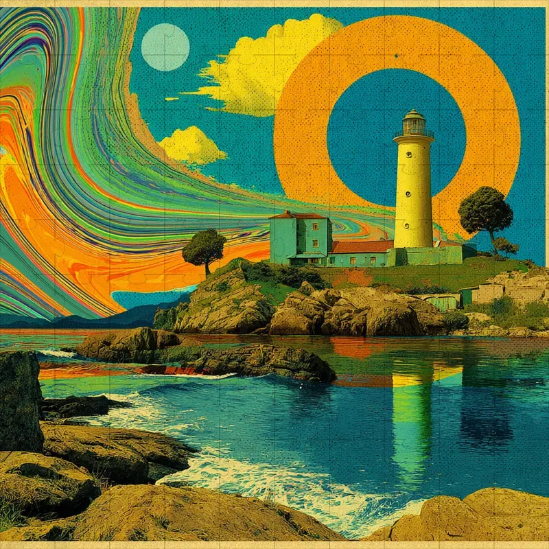 Screenprint Retro Psychedelic Dreams
