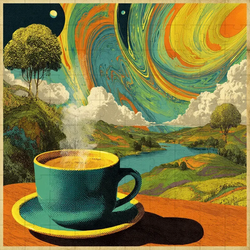Screenprint Retro Psychedelic Dreams
