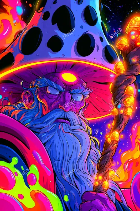 Psychedelic Neon Comic Characters