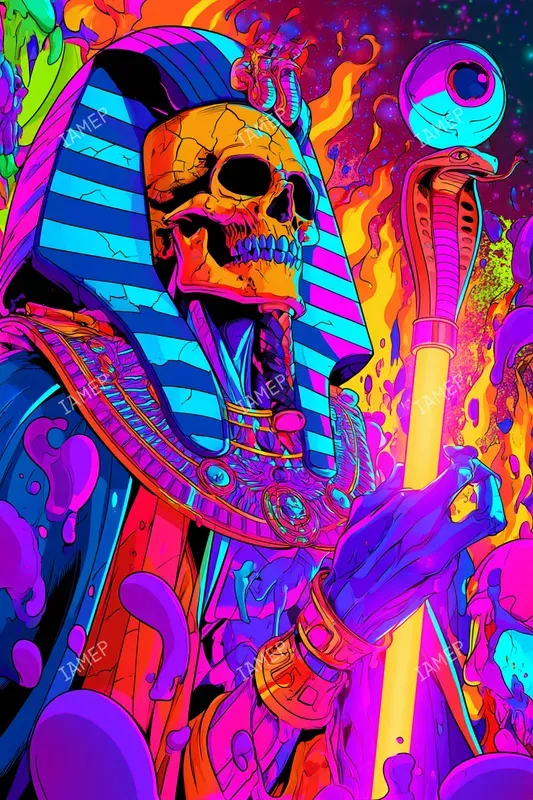 Psychedelic Neon Comic Characters