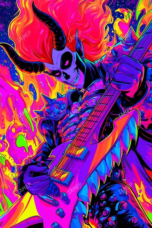 Psychedelic Neon Comic Characters