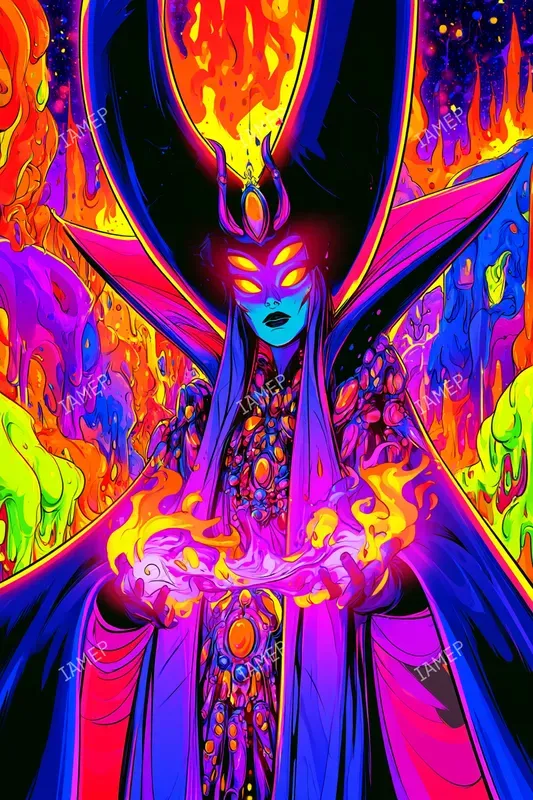 Psychedelic Neon Comic Characters