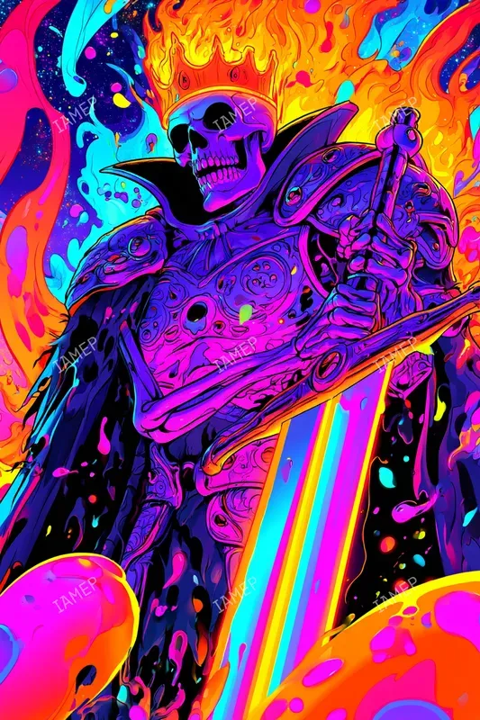 Psychedelic Neon Comic Characters
