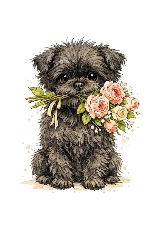 Adorable Watercolor Pet Bouquet Clipart