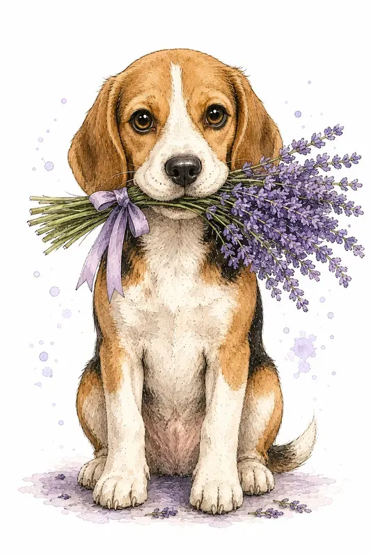 Adorable Watercolor Pet Bouquet Clipart
