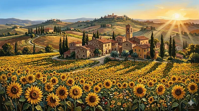 Village Scenery Wall Art Prints