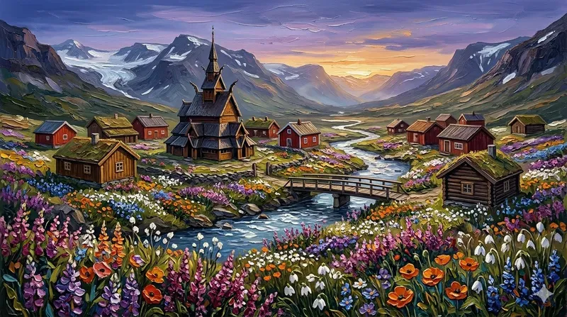 Village Scenery Wall Art Prints