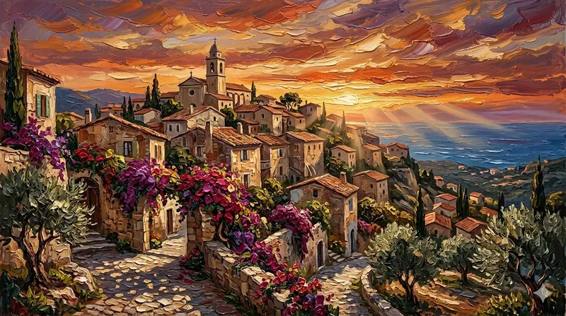 Village Scenery Wall Art Prints