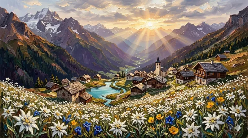 Village Scenery Wall Art Prints