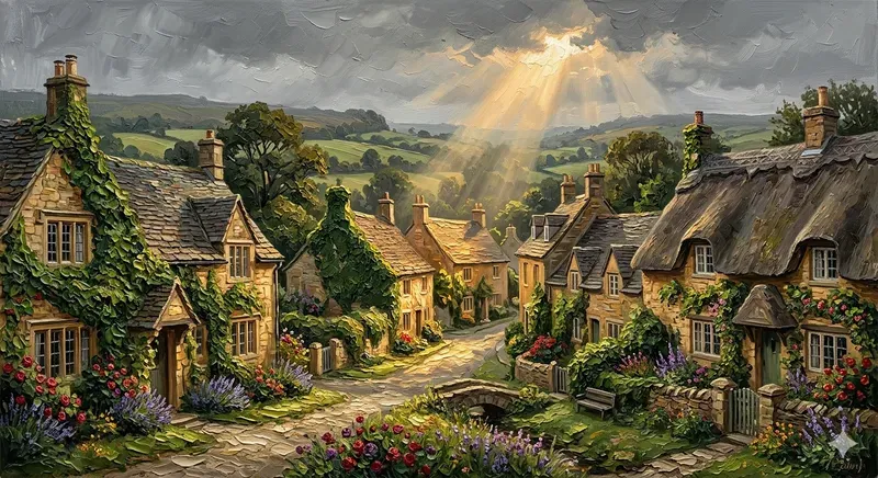 Village Scenery Wall Art Prints
